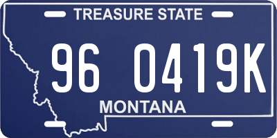 MT license plate 960419K