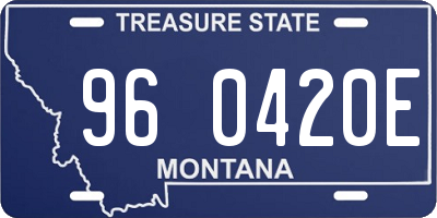 MT license plate 960420E