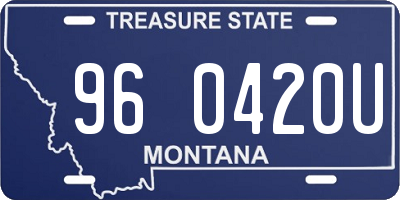 MT license plate 960420U