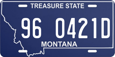 MT license plate 960421D