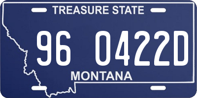 MT license plate 960422D