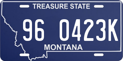 MT license plate 960423K