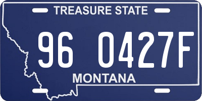MT license plate 960427F
