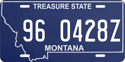 MT license plate 960428Z