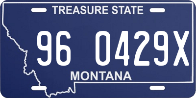 MT license plate 960429X