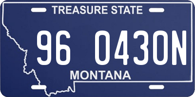 MT license plate 960430N