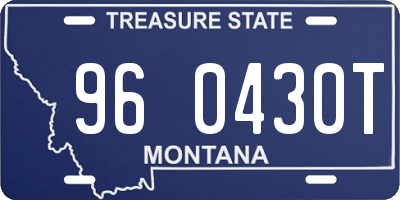MT license plate 960430T