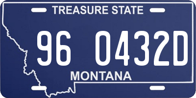 MT license plate 960432D