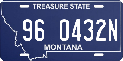 MT license plate 960432N