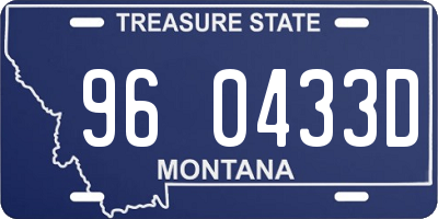 MT license plate 960433D