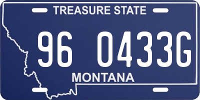 MT license plate 960433G