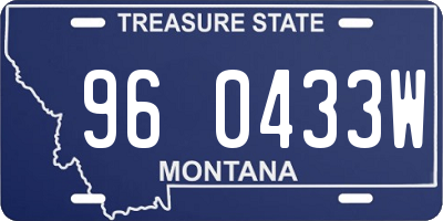 MT license plate 960433W