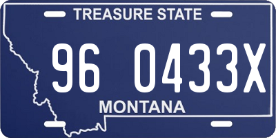 MT license plate 960433X