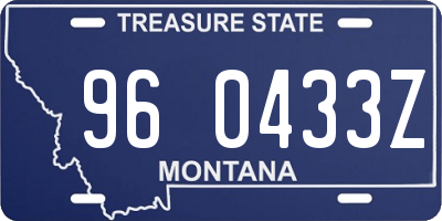 MT license plate 960433Z