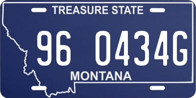 MT license plate 960434G