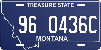 MT license plate 960436C