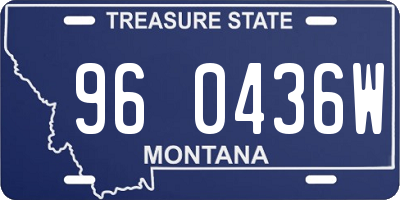 MT license plate 960436W