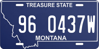 MT license plate 960437W