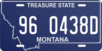 MT license plate 960438D