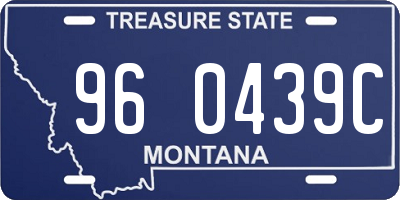 MT license plate 960439C