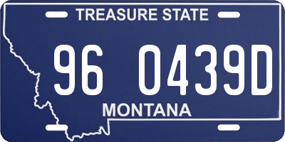 MT license plate 960439D