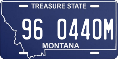 MT license plate 960440M