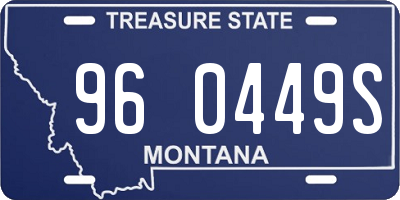 MT license plate 960449S