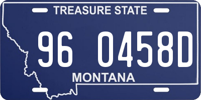 MT license plate 960458D