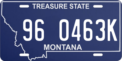 MT license plate 960463K