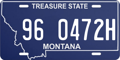 MT license plate 960472H