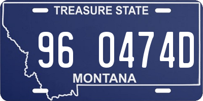 MT license plate 960474D