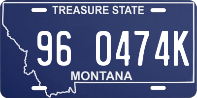 MT license plate 960474K
