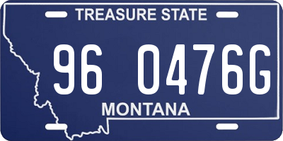 MT license plate 960476G