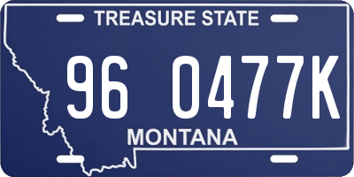 MT license plate 960477K