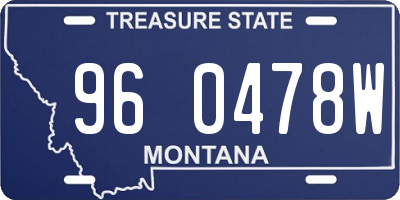 MT license plate 960478W