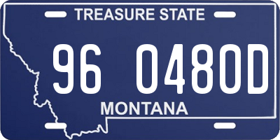 MT license plate 960480D