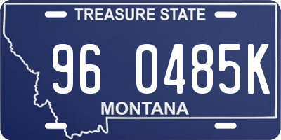 MT license plate 960485K