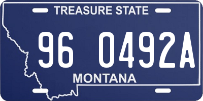 MT license plate 960492A