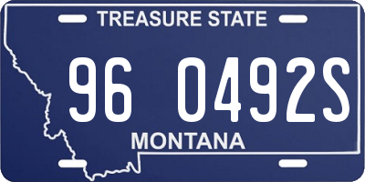 MT license plate 960492S