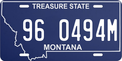 MT license plate 960494M