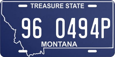 MT license plate 960494P