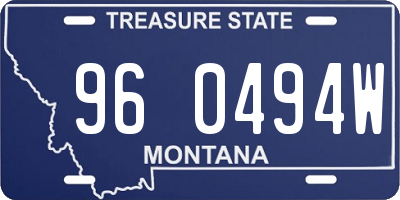MT license plate 960494W