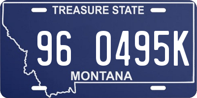 MT license plate 960495K