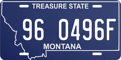 MT license plate 960496F