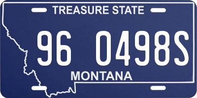MT license plate 960498S