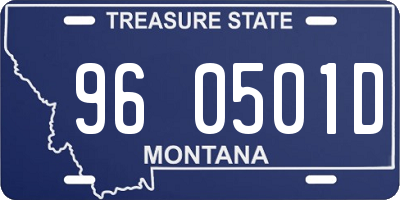 MT license plate 960501D