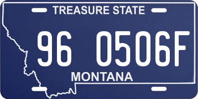 MT license plate 960506F
