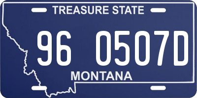 MT license plate 960507D