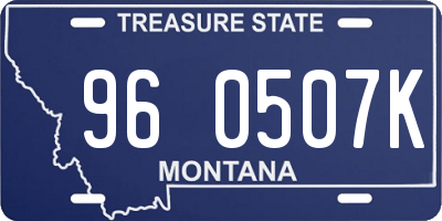 MT license plate 960507K