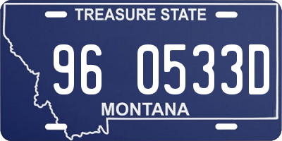 MT license plate 960533D